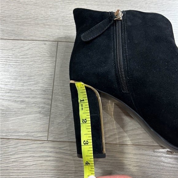 VC John Camuto Black True Suede Booties with Gold Trim - Picture 10 of 10